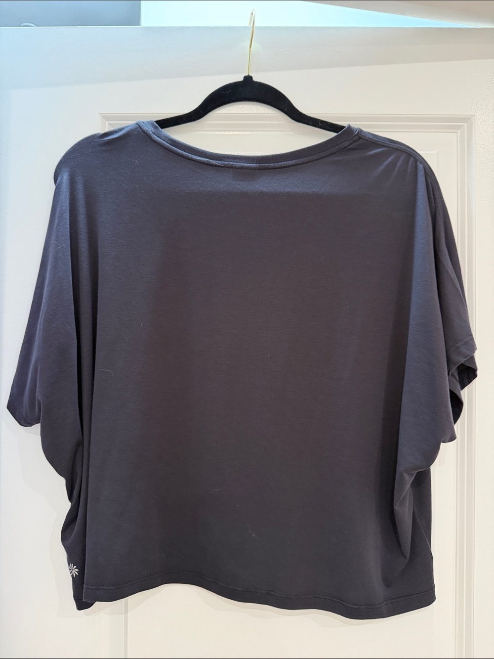 Athleta Black Cropped Relaxed Tee | Size Large - Picture 2 of 4
